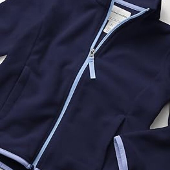 NEW Amazon Essentials Girls and Toddlers' Polar Fleece Full-Zip Mock Jacket Navy - Picture 4 of 6